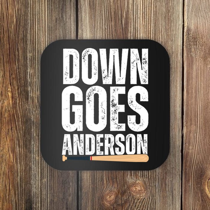 Down Goes Anderson Funny Baseball Coaster