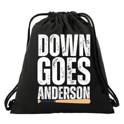 Down Goes Anderson Funny Baseball Drawstring Bag