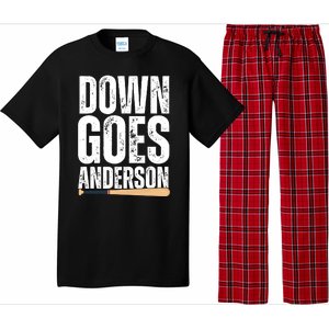 Down Goes Anderson Funny Baseball Pajama Set