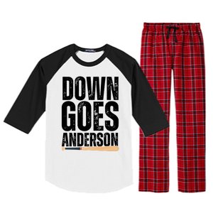 Down Goes Anderson Funny Baseball Raglan Sleeve Pajama Set