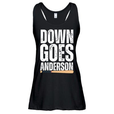 Down Goes Anderson Funny Baseball Ladies Essential Flowy Tank