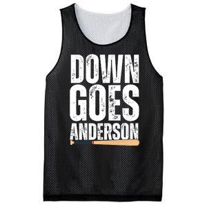 Down Goes Anderson Funny Baseball Mesh Reversible Basketball Jersey Tank