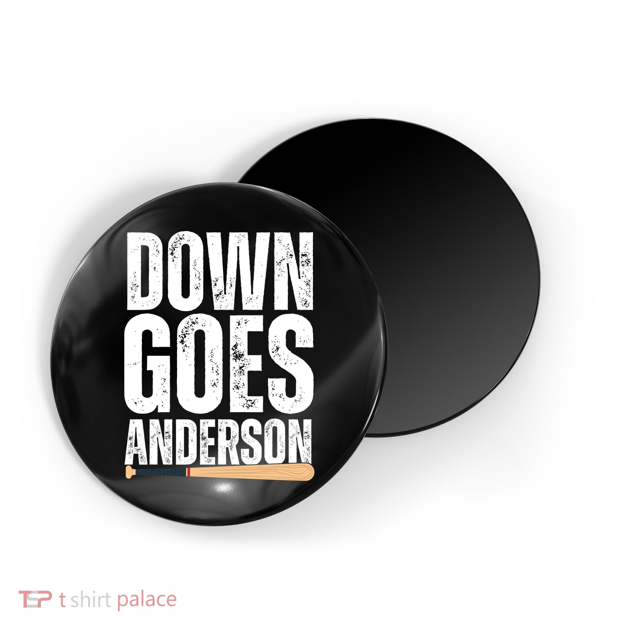 Down Goes Anderson Funny Baseball Magnet