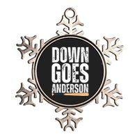 Down Goes Anderson Funny Baseball Metallic Star Ornament