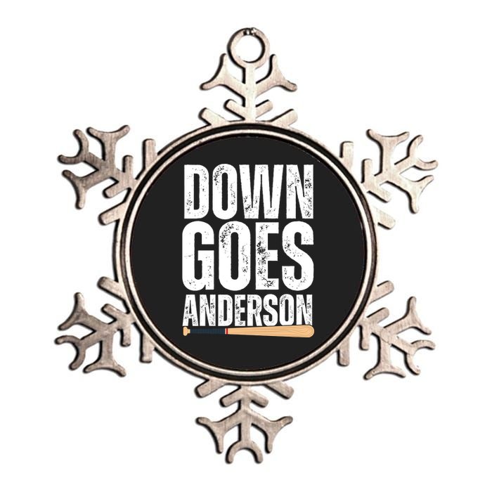 Down Goes Anderson Funny Baseball Metallic Star Ornament