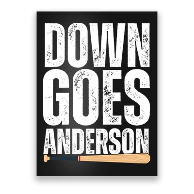 Down Goes Anderson Funny Baseball Poster
