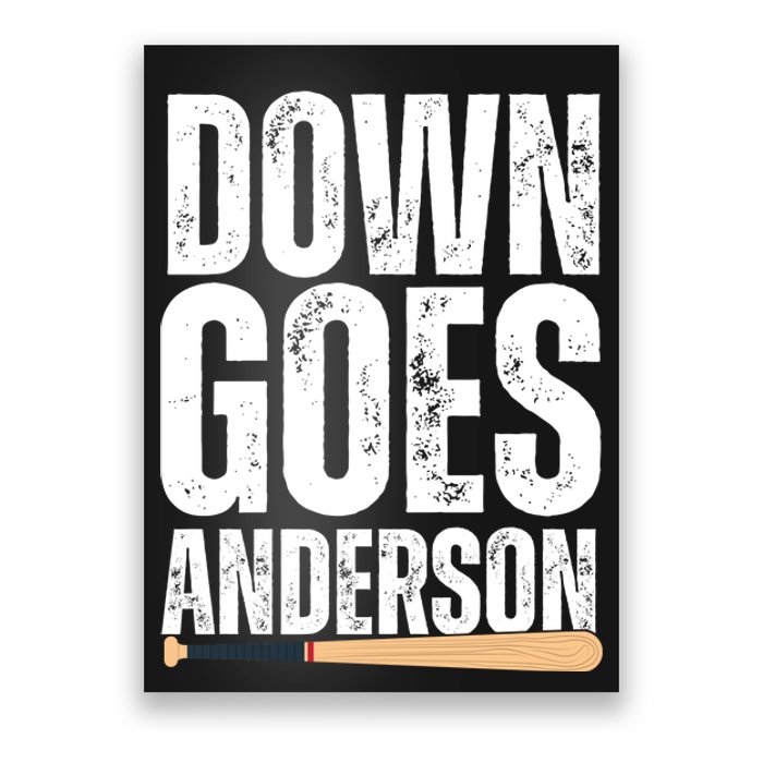 Down Goes Anderson Funny Baseball Poster