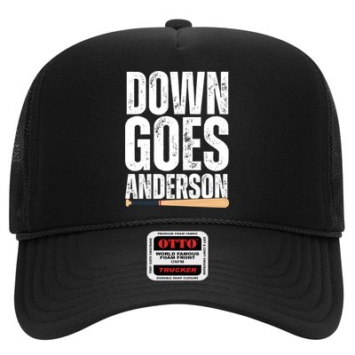 Down Goes Anderson Funny Baseball Trucker Hat
