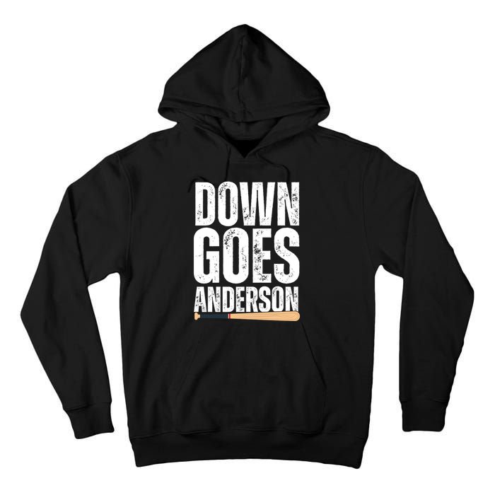 Down Goes Anderson Funny Baseball Tall Hoodie