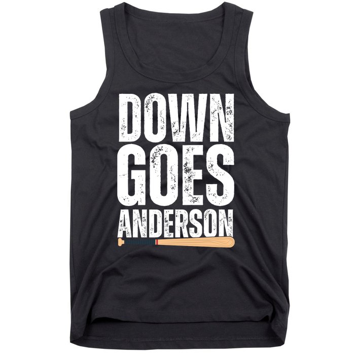 Down Goes Anderson Funny Baseball Tank Top