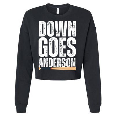 Down Goes Anderson Funny Baseball Cropped Pullover Crew