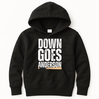 Down Goes Anderson Funny Baseball Kids Hoodie