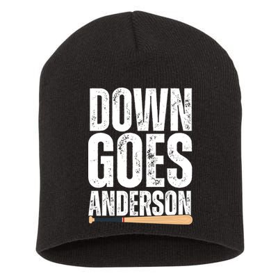 Down Goes Anderson Funny Baseball Short Acrylic Beanie
