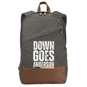 Down Goes Anderson Funny Baseball Cotton Canvas Backpack