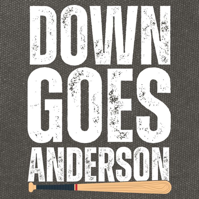 Down Goes Anderson Funny Baseball Cotton Canvas Backpack