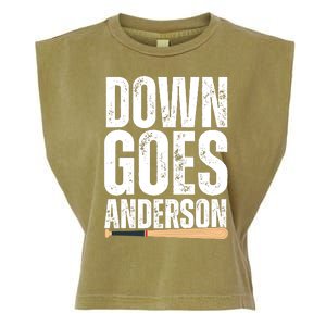 Down Goes Anderson Funny Baseball Garment-Dyed Women's Muscle Tee