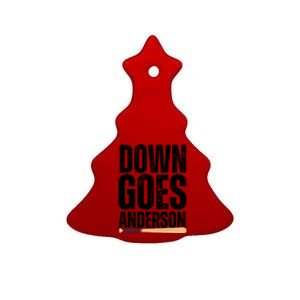 Down Goes Anderson Funny Baseball Ceramic Tree Ornament