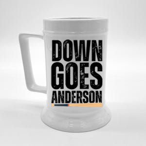 Down Goes Anderson Funny Baseball Beer Stein