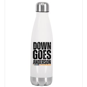 Down Goes Anderson Funny Baseball Stainless Steel Insulated Water Bottle