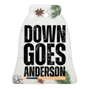 Down Goes Anderson Funny Baseball Ceramic Bell Ornament