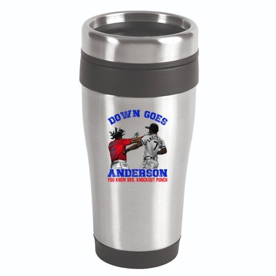 Down Goes Anderson You Know Bro Knockout Punch 16oz Travel Tumbler