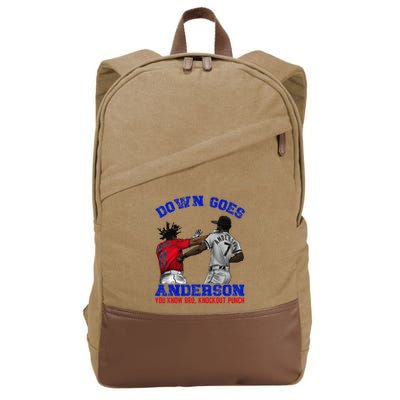 Down Goes Anderson You Know Bro Knockout Punch Cotton Canvas Backpack