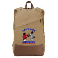 Down Goes Anderson You Know Bro Knockout Punch Cotton Canvas Backpack