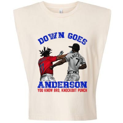 Down Goes Anderson You Know Bro Knockout Punch Garment-Dyed Women's Muscle Tee