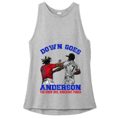 Down Goes Anderson You Know Bro Knockout Punch Ladies PosiCharge Tri-Blend Wicking Tank