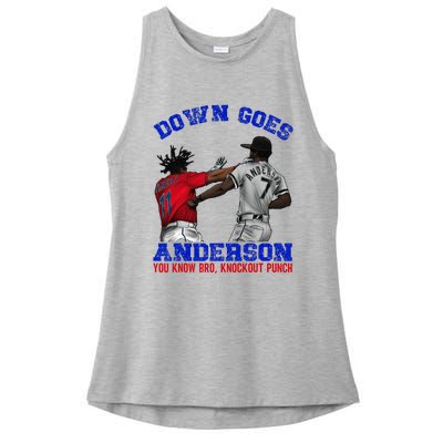 Down Goes Anderson You Know Bro Knockout Punch Ladies PosiCharge Tri-Blend Wicking Tank