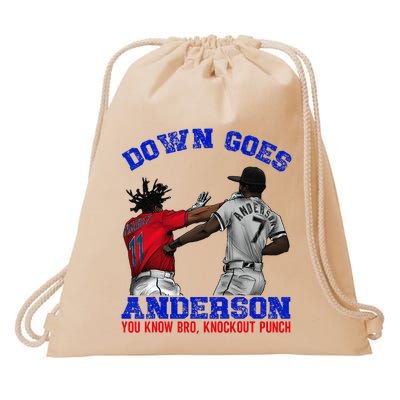 Down Goes Anderson You Know Bro Knockout Punch Drawstring Bag