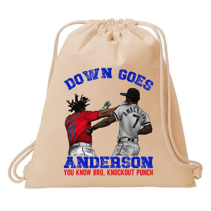 Down Goes Anderson You Know Bro Knockout Punch Drawstring Bag