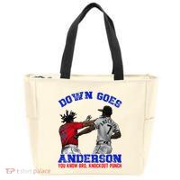 Down Goes Anderson You Know Bro Knockout Punch Zip Tote Bag