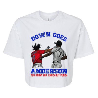 Down Goes Anderson You Know Bro Knockout Punch Bella+Canvas Jersey Crop Tee