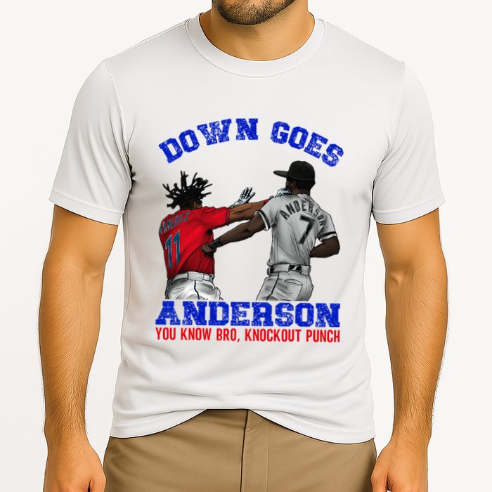 Down Goes Anderson You Know Bro Knockout Punch Cooling Performance Crew T-Shirt