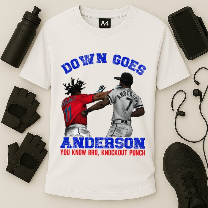 Down Goes Anderson You Know Bro Knockout Punch Cooling Performance Crew T-Shirt