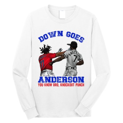 Down Goes Anderson You Know Bro Knockout Punch Long Sleeve Shirt