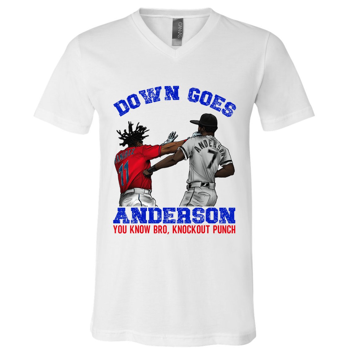 Down Goes Anderson You Know Bro Knockout Punch V-Neck T-Shirt