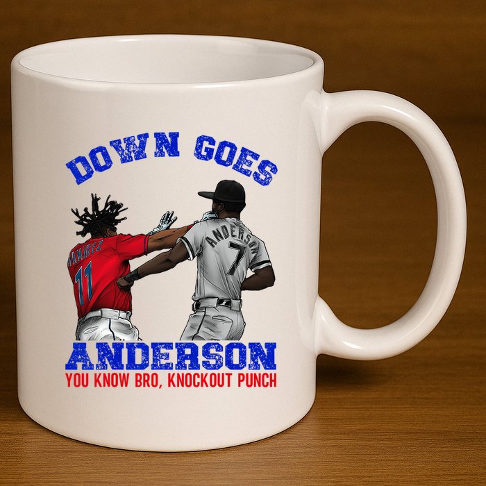 Down Goes Anderson You Know Bro Knockout Punch 11oz C Handle Ceramic Mug