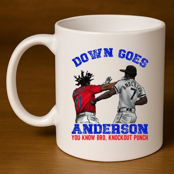 Down Goes Anderson You Know Bro Knockout Punch 11oz C Handle Ceramic Mug