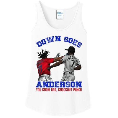 Down Goes Anderson You Know Bro Knockout Punch Ladies Essential Tank