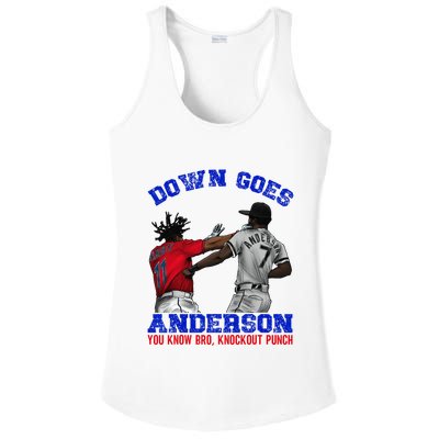 Down Goes Anderson You Know Bro Knockout Punch Ladies PosiCharge Competitor Racerback Tank