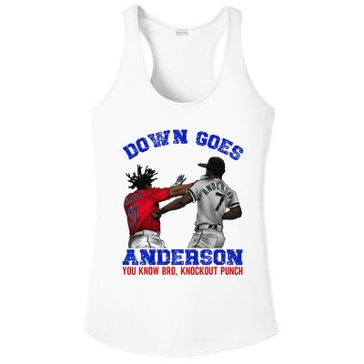 Down Goes Anderson You Know Bro Knockout Punch Ladies PosiCharge Competitor Racerback Tank