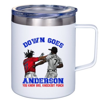 Down Goes Anderson You Know Bro Knockout Punch 12oz Stainless Steel Coffee Mug