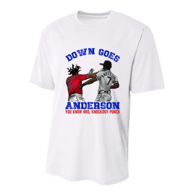 Down Goes Anderson You Know Bro Knockout Punch Youth Performance Sprint T-Shirt