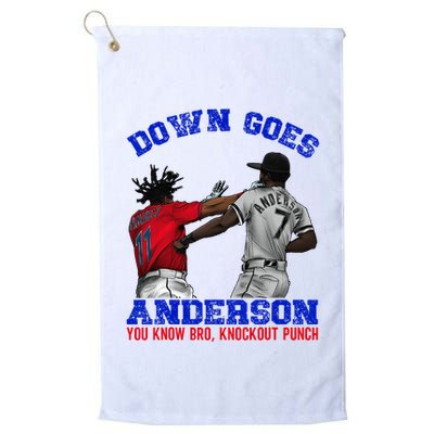 Down Goes Anderson You Know Bro Knockout Punch Golf Towel