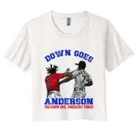 Down Goes Anderson You Know Bro Knockout Punch Women's Crop Top Tee