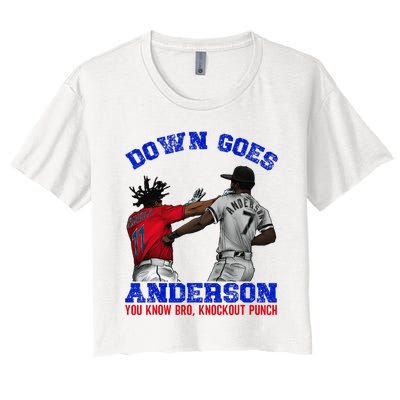 Down Goes Anderson You Know Bro Knockout Punch Women's Crop Top Tee