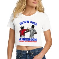 Down Goes Anderson You Know Bro Knockout Punch Women's Crop Top Tee