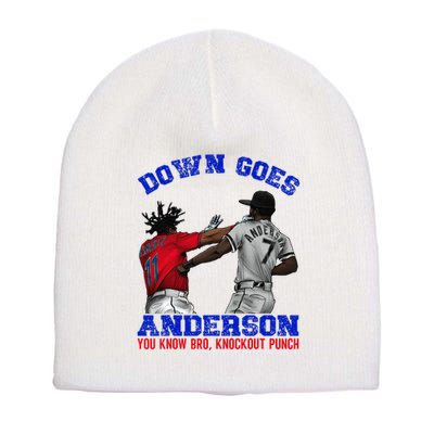Down Goes Anderson You Know Bro Knockout Punch Short Acrylic Beanie